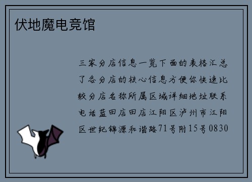 伏地魔电竞馆